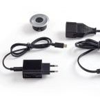 Bloc prise a encastrer USB-A et USB-C Finition Inox Brossé