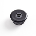 Bloc prise a encastrer USB-A et USB-C Finition Noir Mat