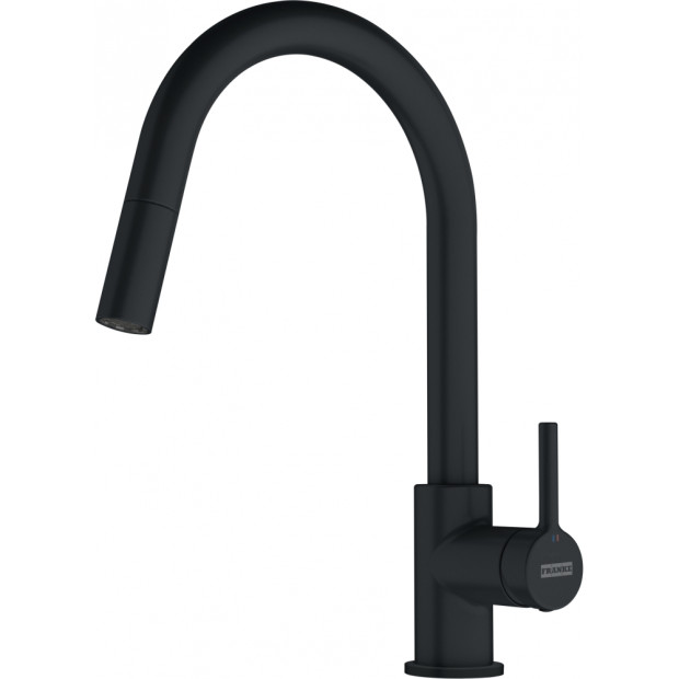 Mitigeur LINA J douchette levier lateral Noir mat FRANKE