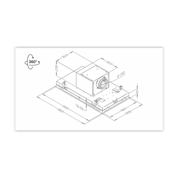 Hotte plafonnier 90cm inox 713m/3 Novy Pureline Pro