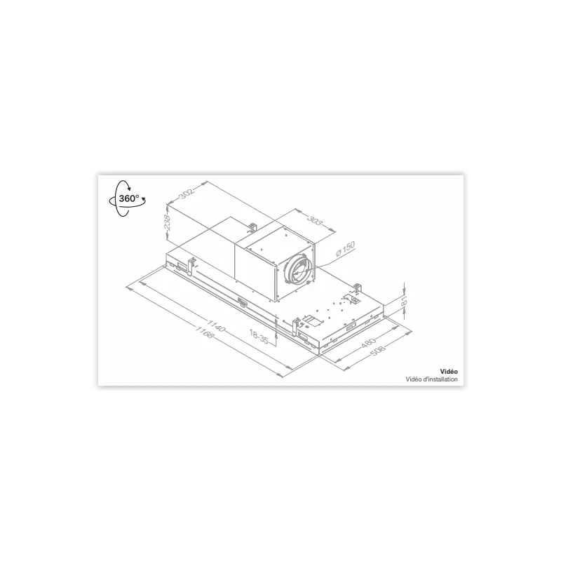 Hotte plafond pureline pro 120cm inox Novy