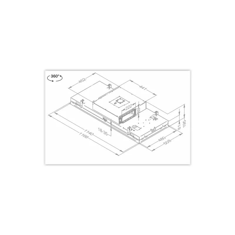 Hotte plafond pureline compact 120cm noir
