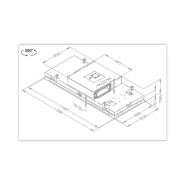 Hotte plafond pureline compact 120cm noir