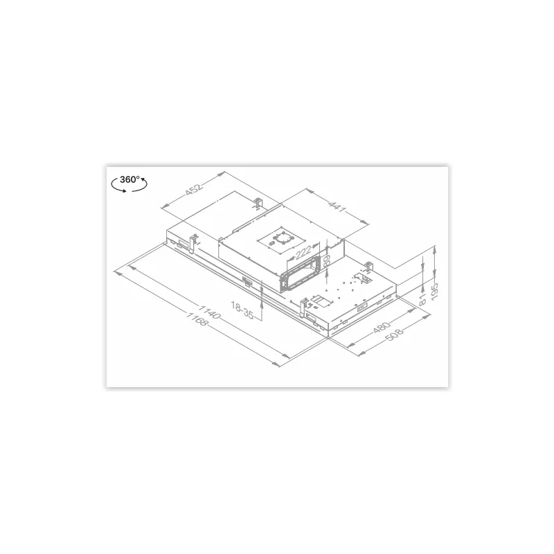 Hotte plafond pureline compact 120cm blanc Novy