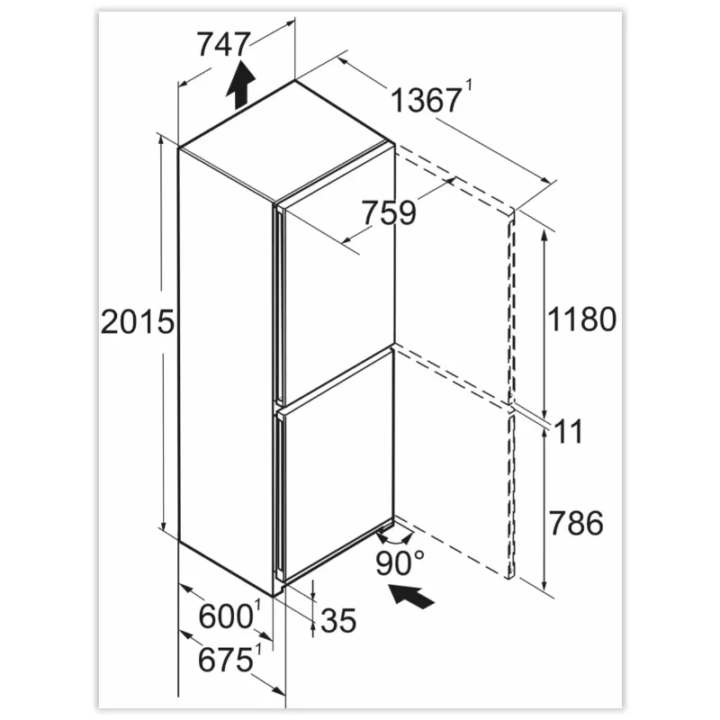 Réfrigérateur combiné 75cm 485l inox Liebherr