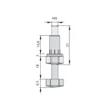 Lot de 20 vérins réglable hexagonaux M6 acier et plastique