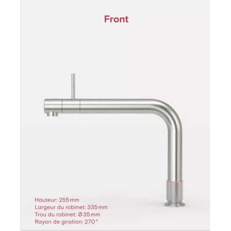 Mitigeur eau bouillante Front Gun Métal-Réservoir PRO3