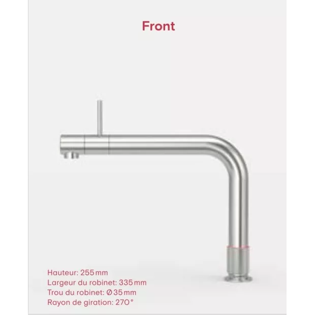 Mitigeur eau bouillante Front Noir avec reservoir PRO3