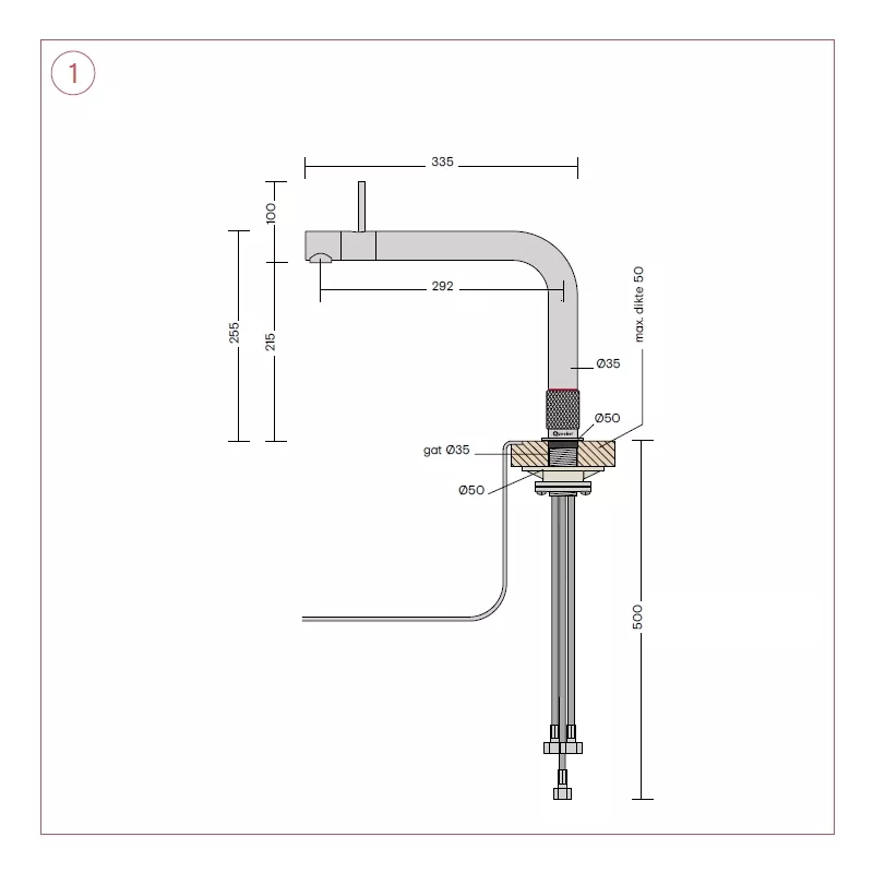 Mitigeur eau bouillante Front acier Inox.Reserv.Pro.3