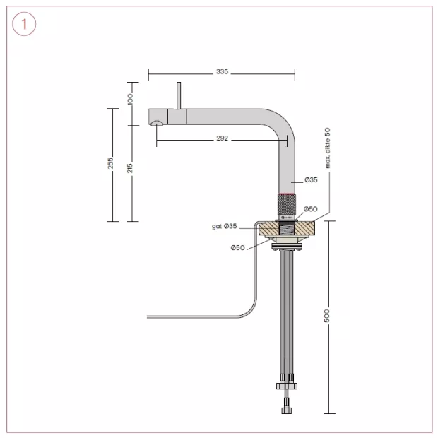 Mitigeur eau bouillante Front acier Inox.Reserv.Pro.3