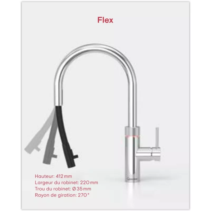 Mitigeur eau bouillante Douchette Flex Gun Métal avec PRO3