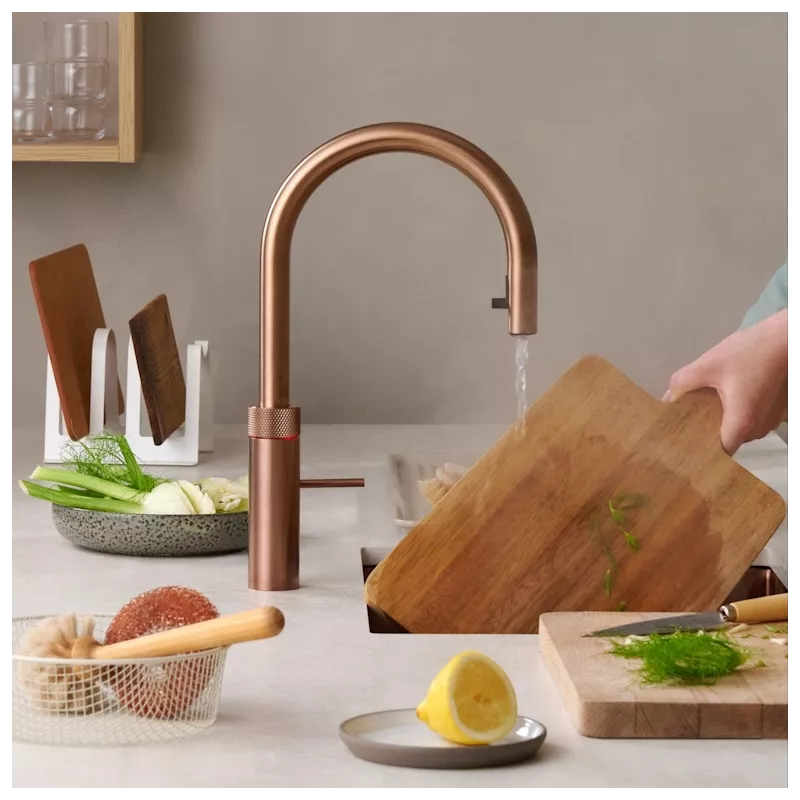 Mitigeur eau bouillante Douchette Flex Cuivre rosé avec PRO3