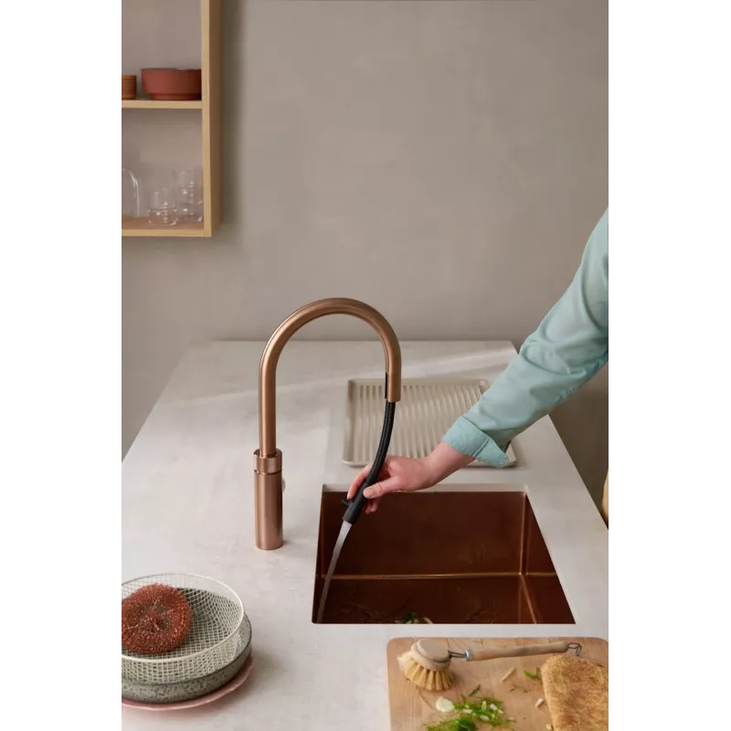 Mitigeur eau bouillante Douchette Flex Cuivre rosé avec PRO3