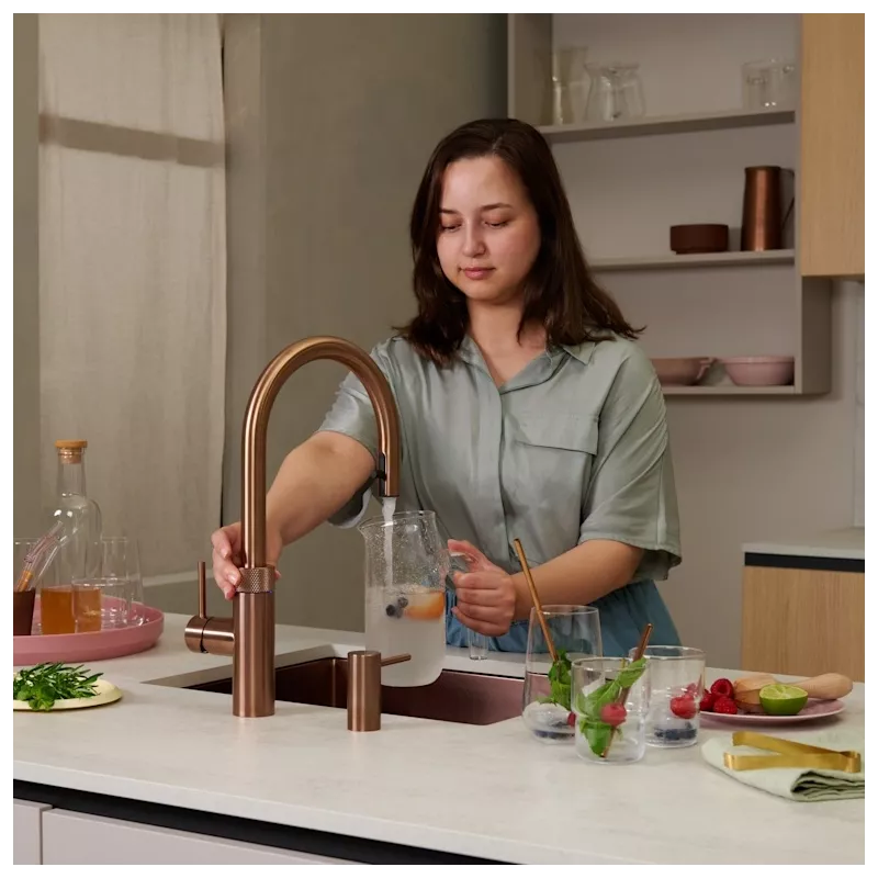 Mitigeur eau bouillante Douchette Flex Cuivre rosé avec PRO3