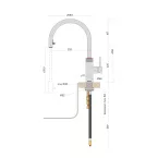 Mitigeur eau bouillante Douchette Flex Cuivre rosé avec PRO3