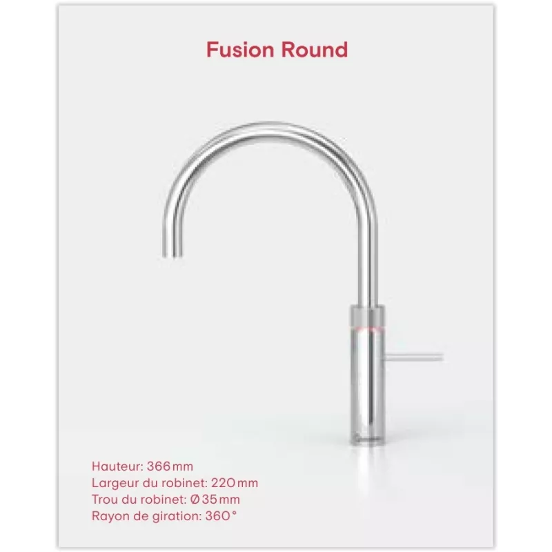 Mitigeur eau bouillante Douchette Fusion Round Chromé - PRO3