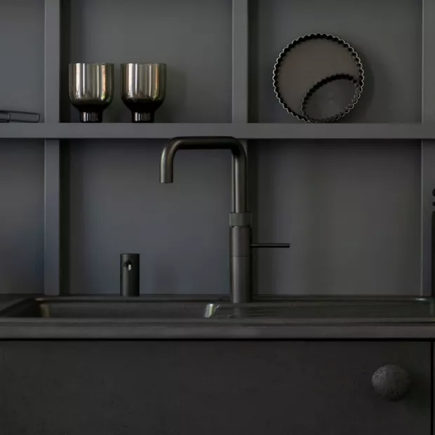 Mitigeur eau bouillante Fusion Square Noir - Réservoir PRO3