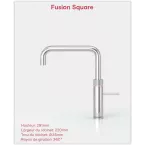 Mitigeur eau bouillante Fusion Square Noir - Réservoir PRO3