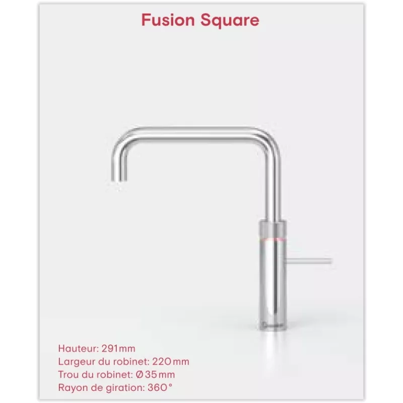 Mitigeur eau bouillante Fusion Square Gun Métal - PRO3