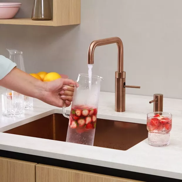 Mitigeur eau bouillante Fusion Square Cuivre rosé - PRO3