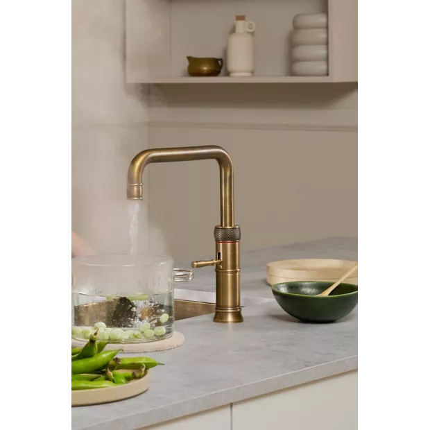 Mitigeur eau bouillante Classic Fusion Square Laiton Patiné