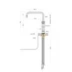 Mitigeur eau bouillante Classic Fusion Square Laiton Patiné