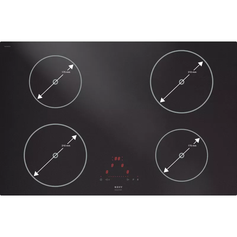 Table de cuisson induction 80cm 7400w matte Novy