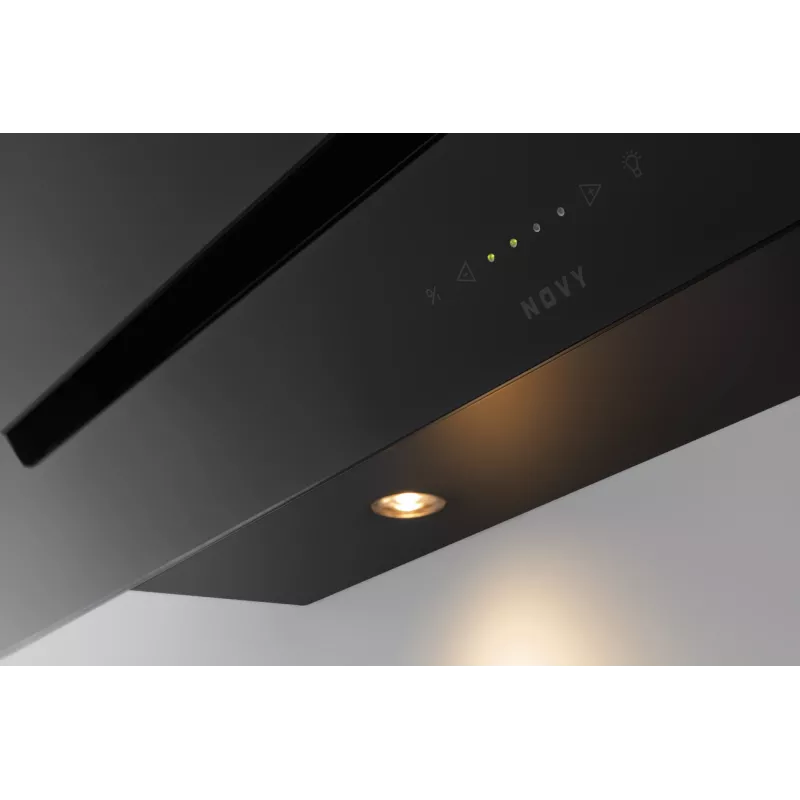 Hotte murale décorative inclinée 90cm noir Novy