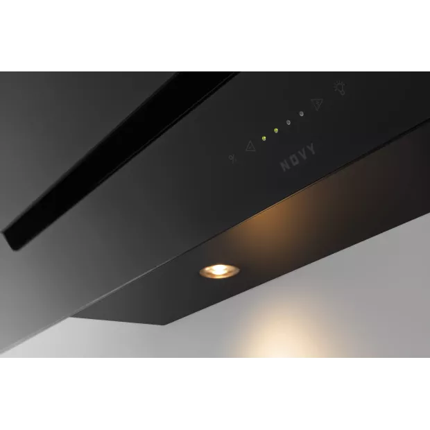 Hotte murale décorative inclinée 90cm noir Novy