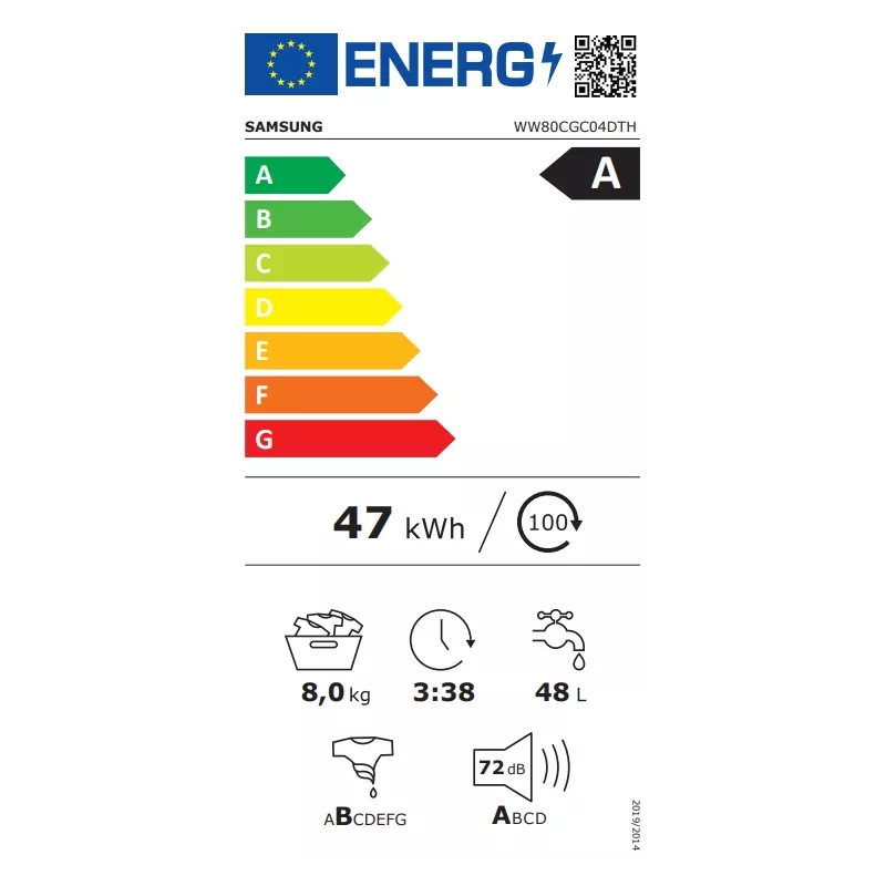 Lave linge frontal 8kg 1400trs Samsung