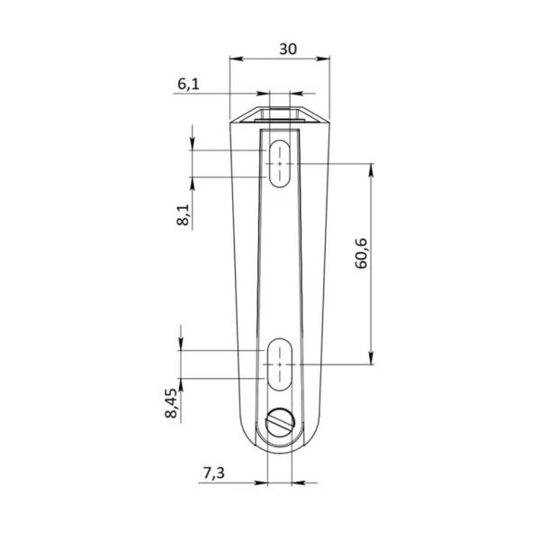 Support tablette blanc mat l.30 x P.240 x H.100mm