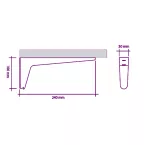 Support tablette blanc mat l.30 x P.240 x H.100mm