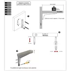 Support tablette blanc mat l.30 x P.240 x H.100mm