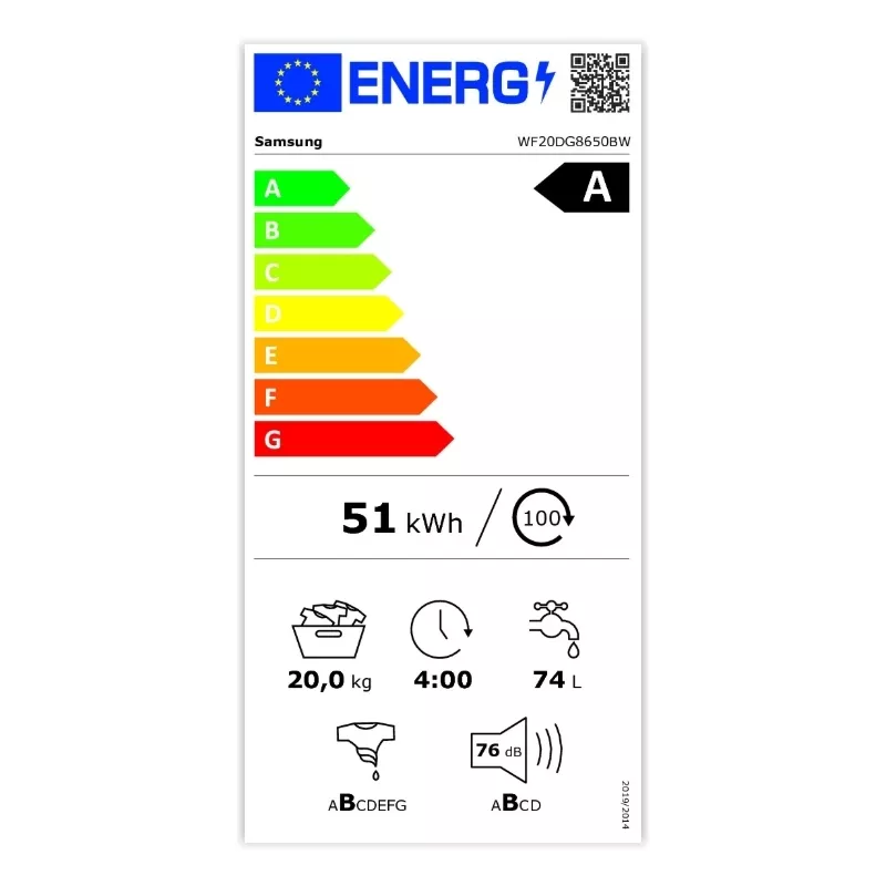 Lave linge frontal posable 20kg Samsung