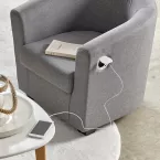 Prise blanche 16A. USB-A 1A-5V à encastrer plan travail