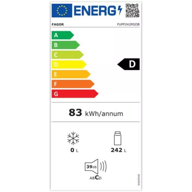 Réfrigérateur 1 porte tout-utile 242l 1m43 Fagor