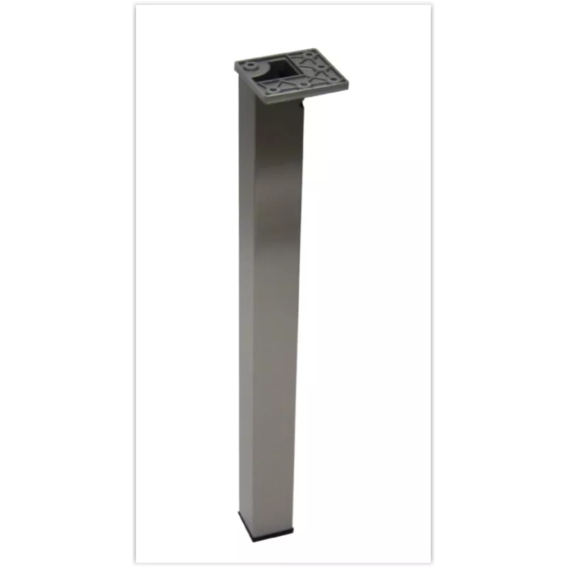 Pied de snack carré inox brossé 80x80mm hauteur 900mm