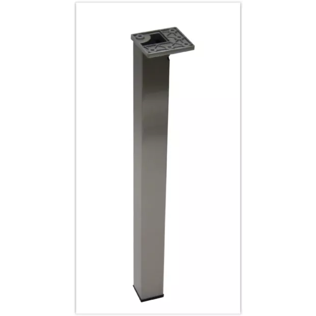 Pied de snack carré inox brossé 80x80mm hauteur 900mm