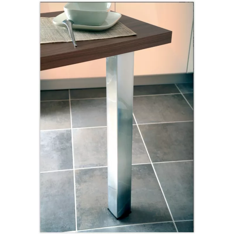 Pied de snack carré inox brossé 80x80mm hauteur 900mm