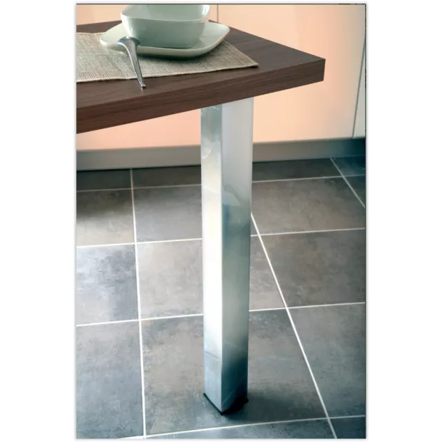 Pied de snack carré inox brossé 80x80mm hauteur 900mm