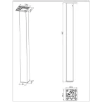 Pied de snack carré inox brossé 80x80mm hauteur 900mm