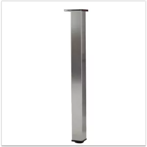 Pied carré 60x60mm finition Inox brossé Hauteur 900mm