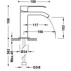 Mitigeur lavabo avec bec cascade TRES 00610101D