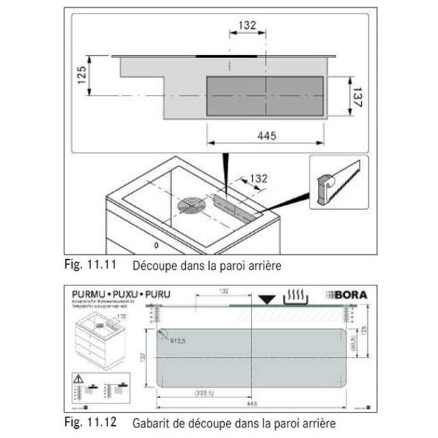 Table de cuisson induction aspirante Bora