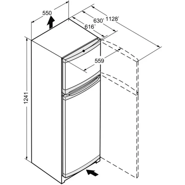 Réfrigérateur 2 portes 124cm 196l Liebherr