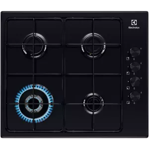 Table de cuisson 4 feux gaz email noir Electrolux