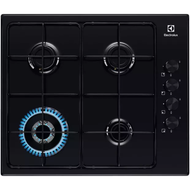 Table de cuisson 4 feux gaz email noir Electrolux