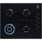 Table de cuisson 4 feux gaz email noir Electrolux