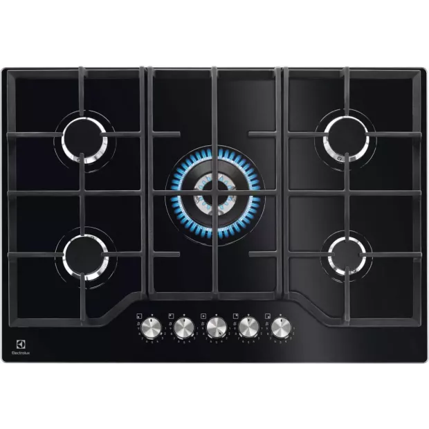 Table de cuisson 5 feux gaz verre