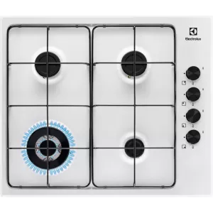 Table de cuisson gaz email blanche Electrolux
